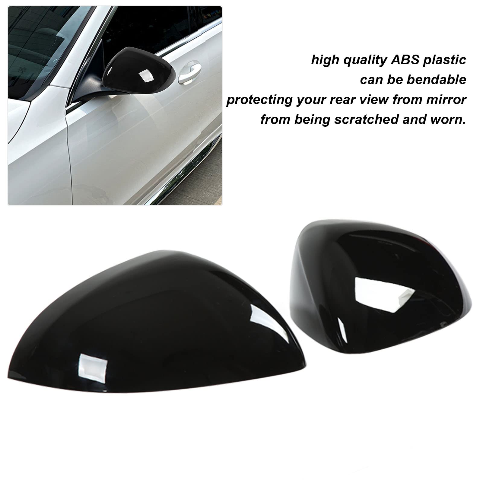 Coppia di coperture di protezione per specchietto retrovisore sinistro e destro di ricambio per Classe C W206 2022+ (nero) - 3