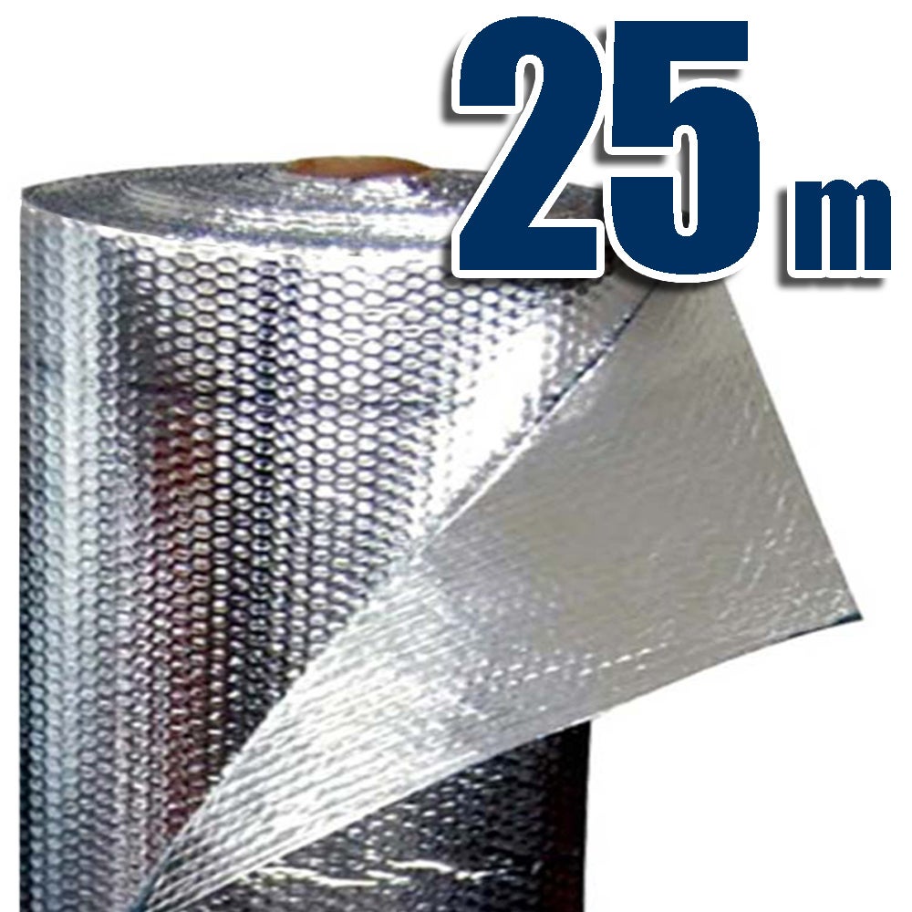 Aislante térmico reflexivo 100% aluminio y burbujas (30m² = 25 x 1,2m ...
