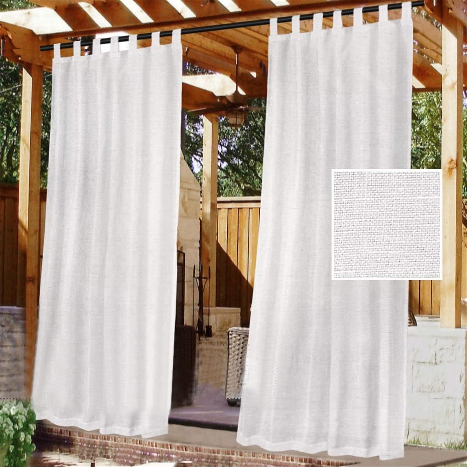 Tende Da Esterno Voile Impermeabili 2 Pezzi - 254x274 Cm, Protezione Solare E Privacy