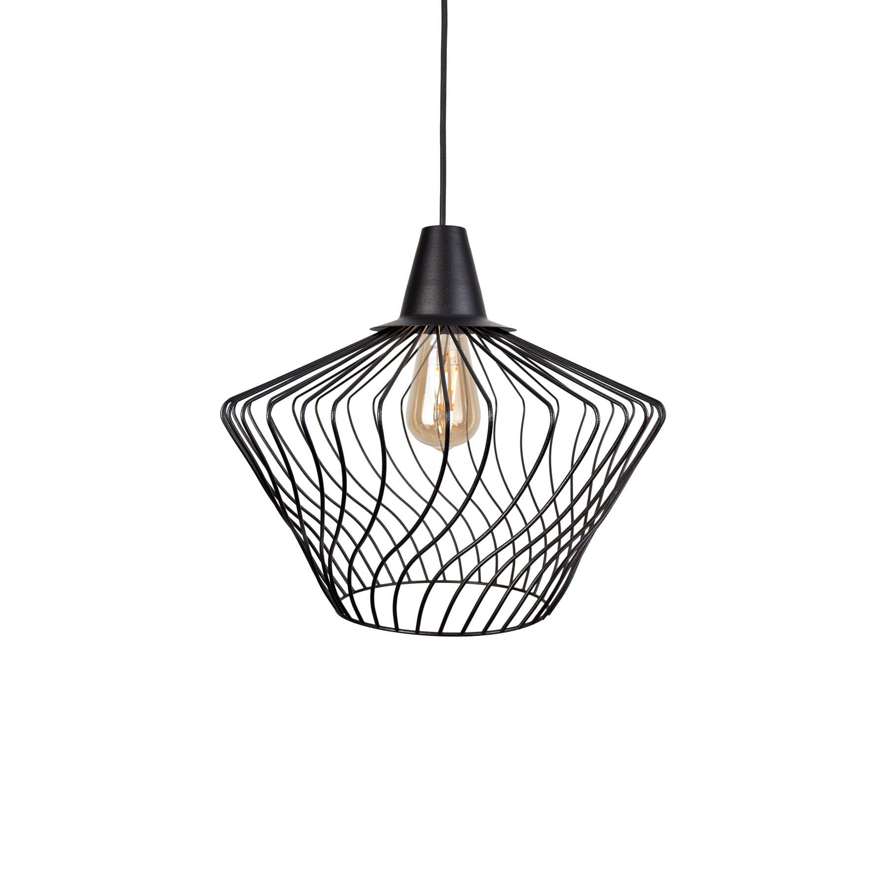 Lampa wisząca Wave czarna 1xE27x60W druciana wym: 130 x 40 x 40 cm metal Nowodvorski Lighting