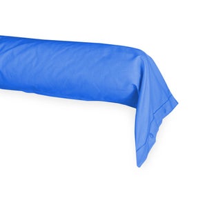YURRO Federa per cuscino cilindrico in lino, federa rotonda per cuscino di supporto per tutto il corpo, per memory foam, schiuma triturata/cotone (blu, 15 x 60 cm