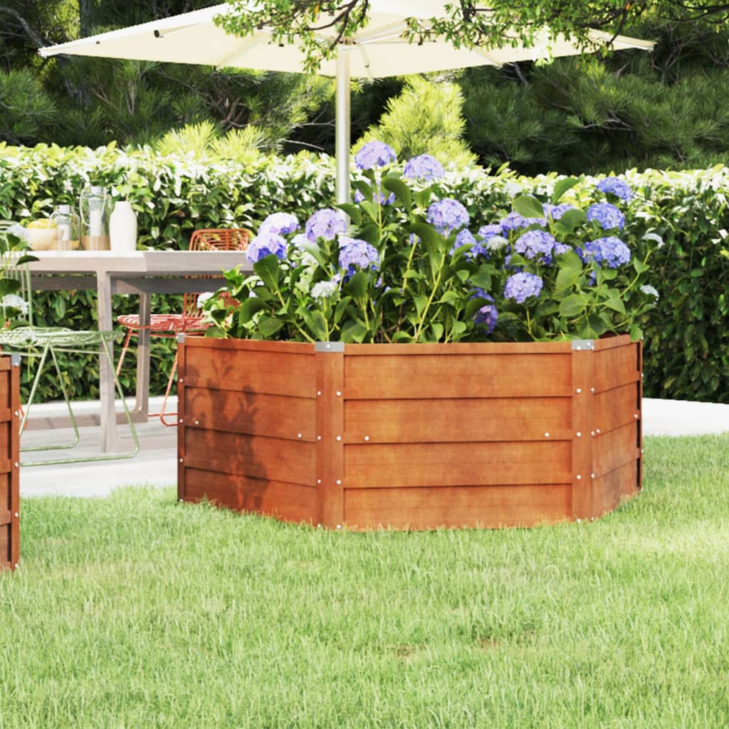Aiuola Rialzata In Acciaio Corten - Dimensioni 100x40x45 Cm, Resistente Alle Intemperie, Per Giardino E Terrazzo