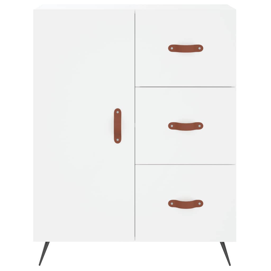 Buffet haut Blanc 69,5x34x180 cm Bois d'ingénierie - 8