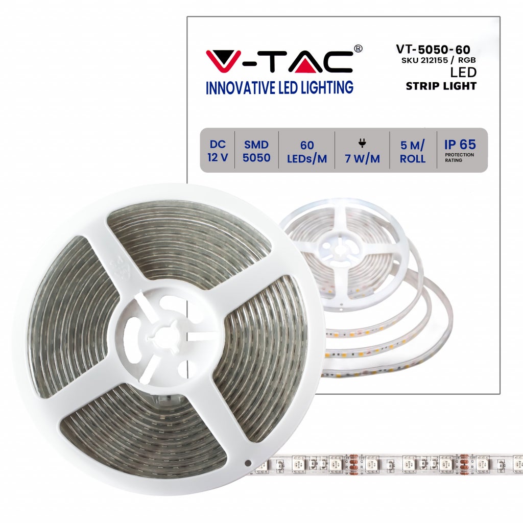 Taśma LED SMD5050 7W/m 5m 60 LED/m 12V RGB IP65 10mm