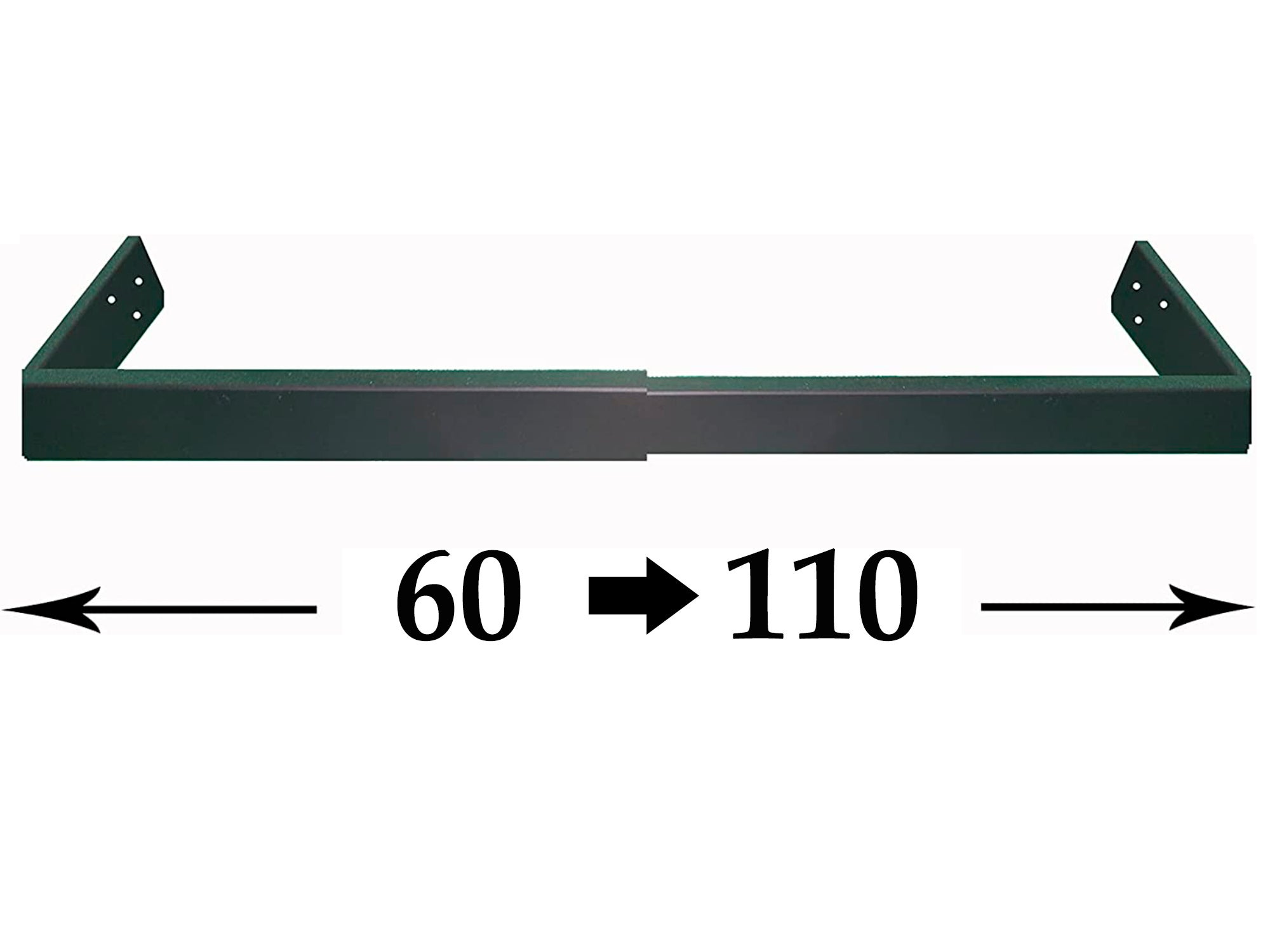 BARRA ORIZZONTALE PER FINESTRA ESTENSIBILE E REGOLABILE IN NERO DA 60 A 110 Cm - 3