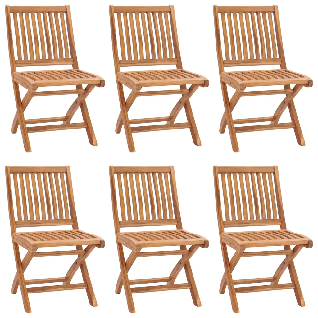 Maison Exclusive - Sedie da Giardino Pieghevoli con Cuscini 6 pz Massello di Teak - 2