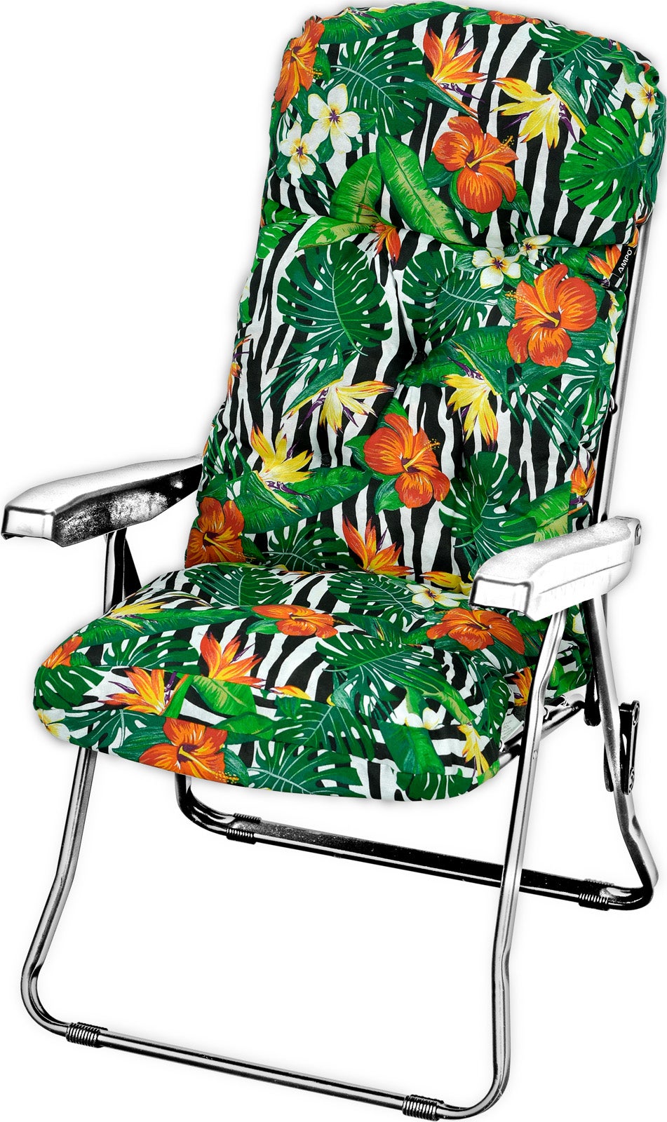 Poduszka na leżak bez podnóżka AMPO gruba zielony czarny biały 1 szt.