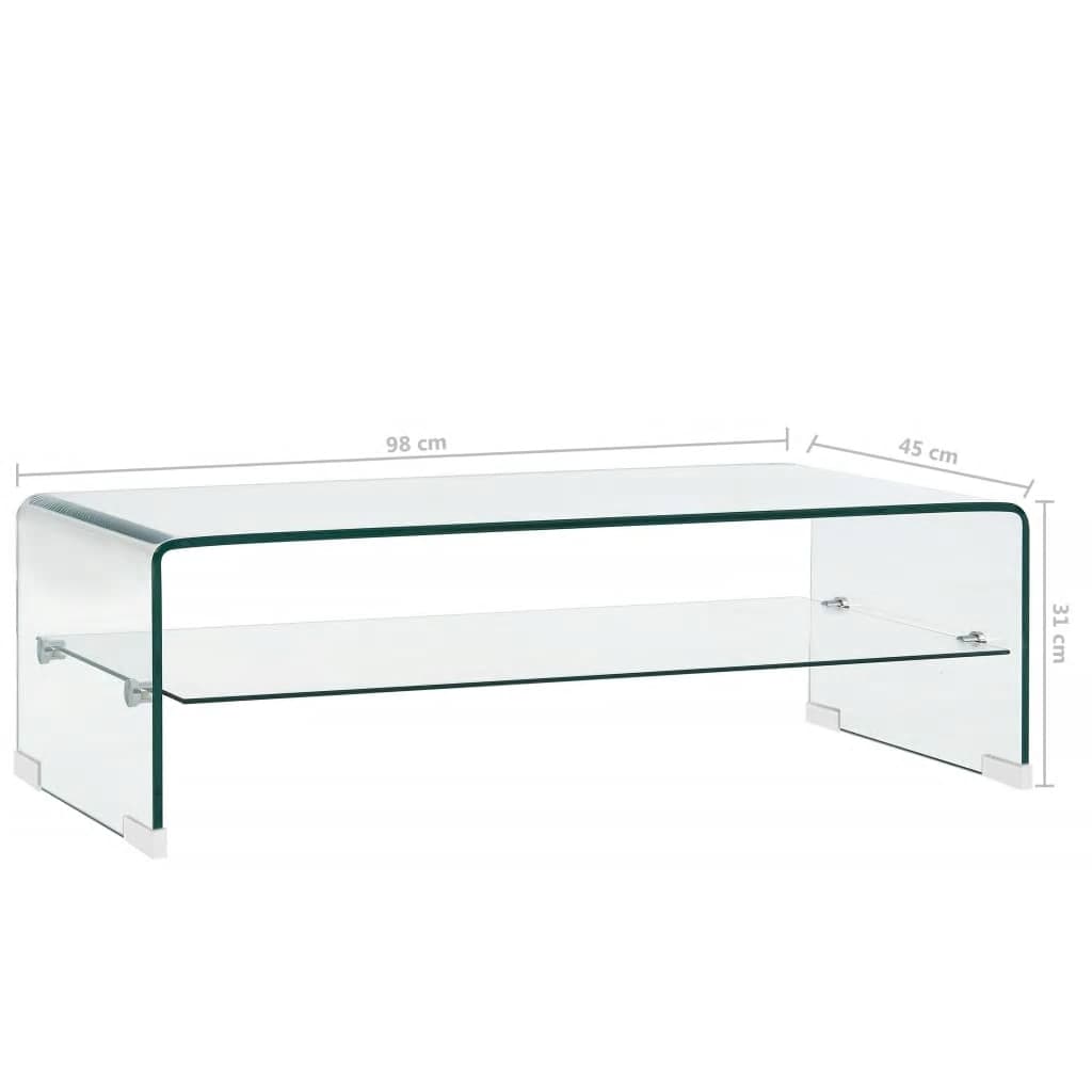 Table basse Clair 98x45x31 cm Verre trempé vidaXL - 3