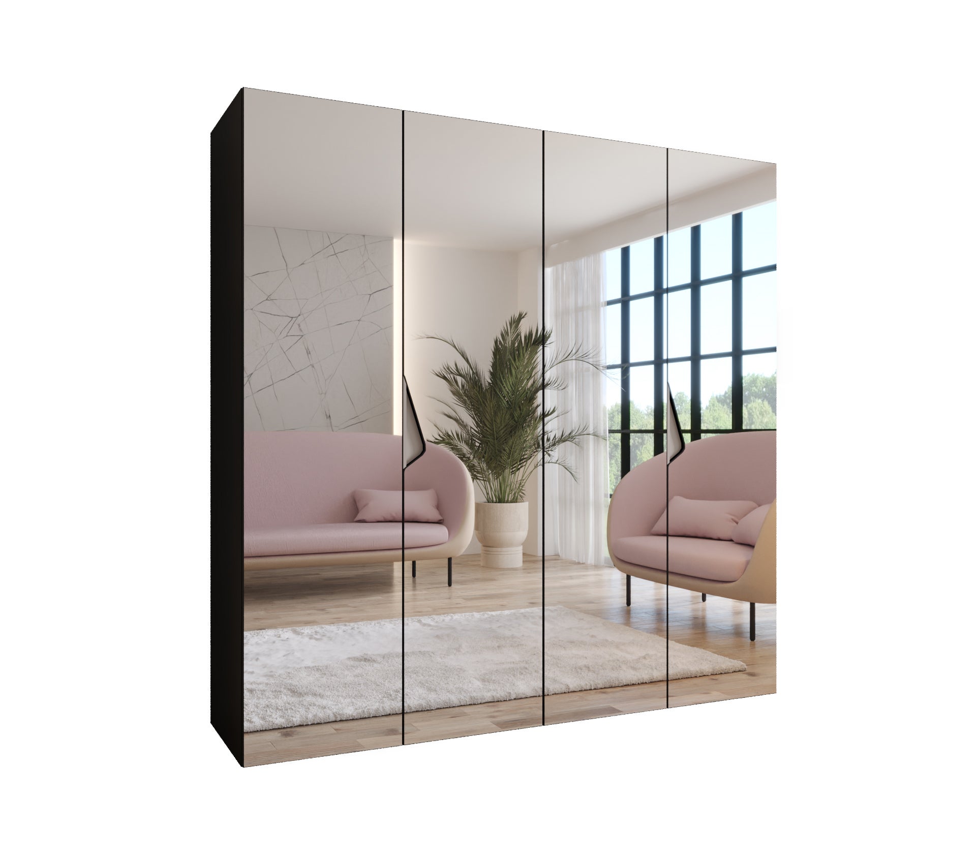 Szafa uchylna otwierana Sandi 3 200 x 52 x 202 cm czarny + u. kaszmir