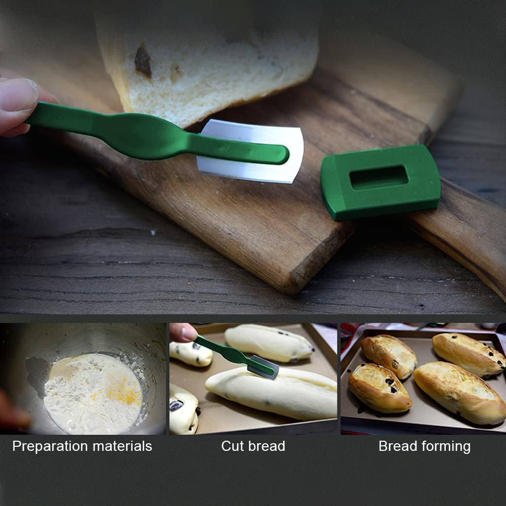 set di 4 lame per il pane, lame per il pane in acciaio al carbonio, lame per panettiere, lame per incidere il pane, lame per la cottura del pane in ac - 3