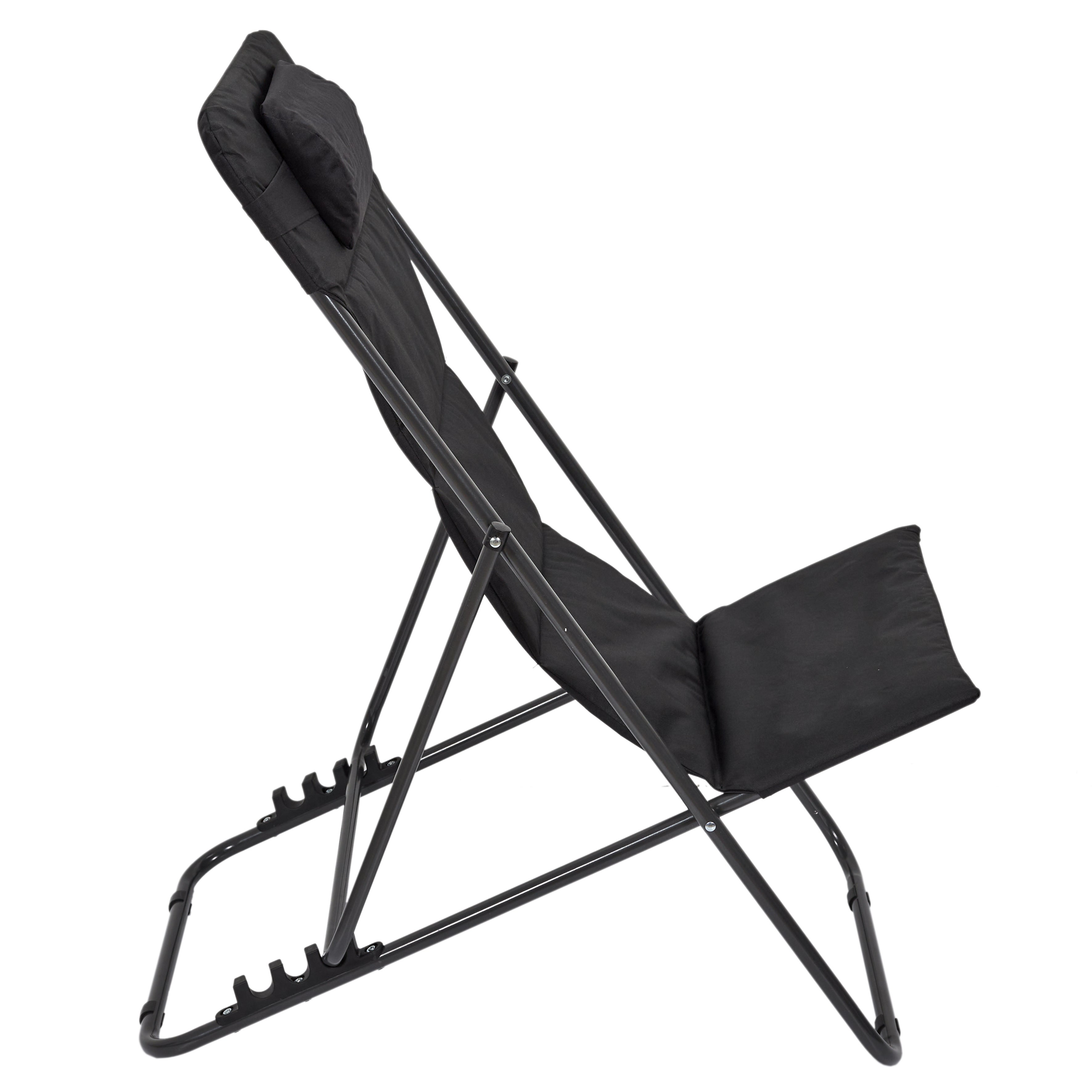 Transat Pliant - Home Deco Factory - Corfou - Noir - 3