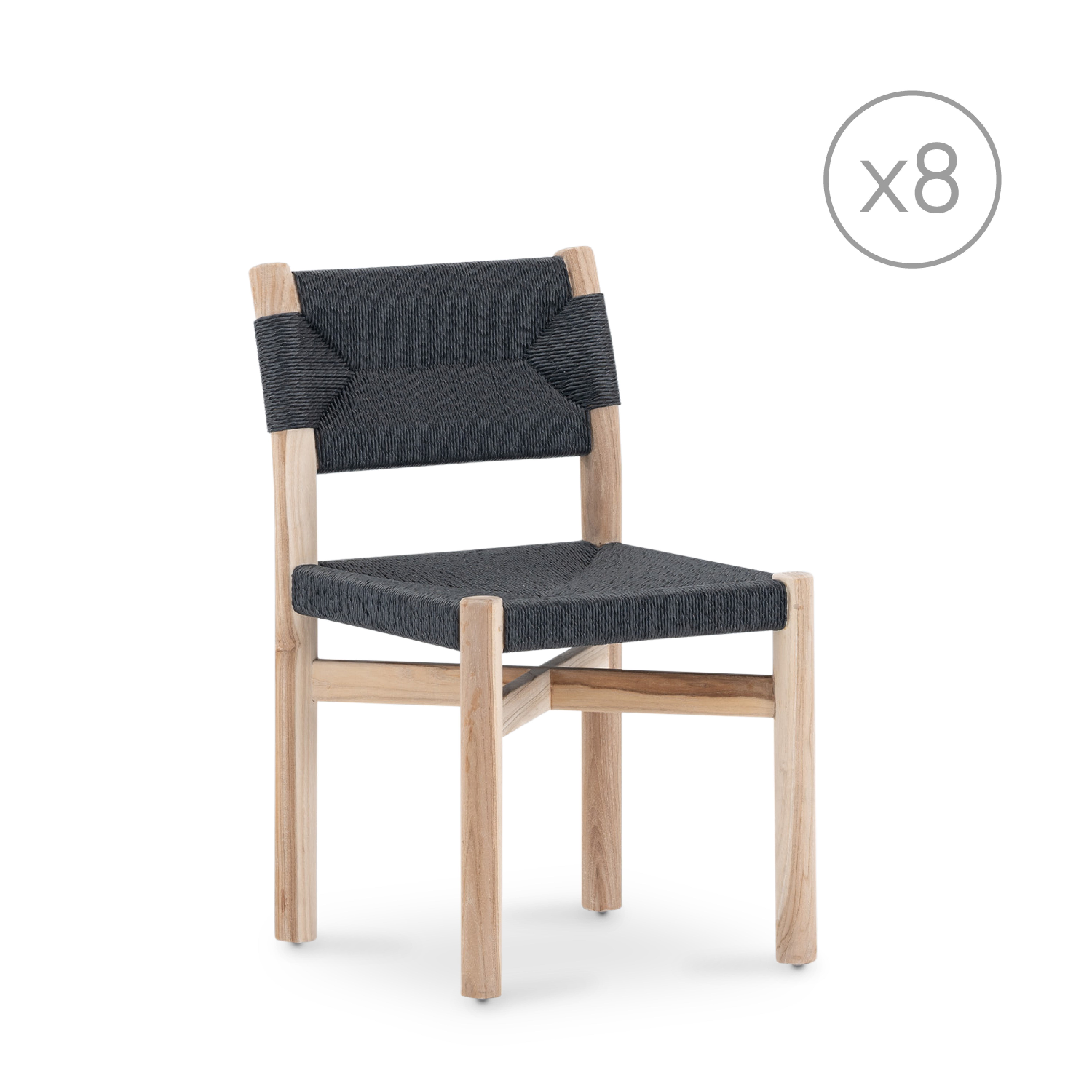 Lot De 8 Chaises En Rotin – Style Colonial – Marron – Dimensions 70x45x40 Cm