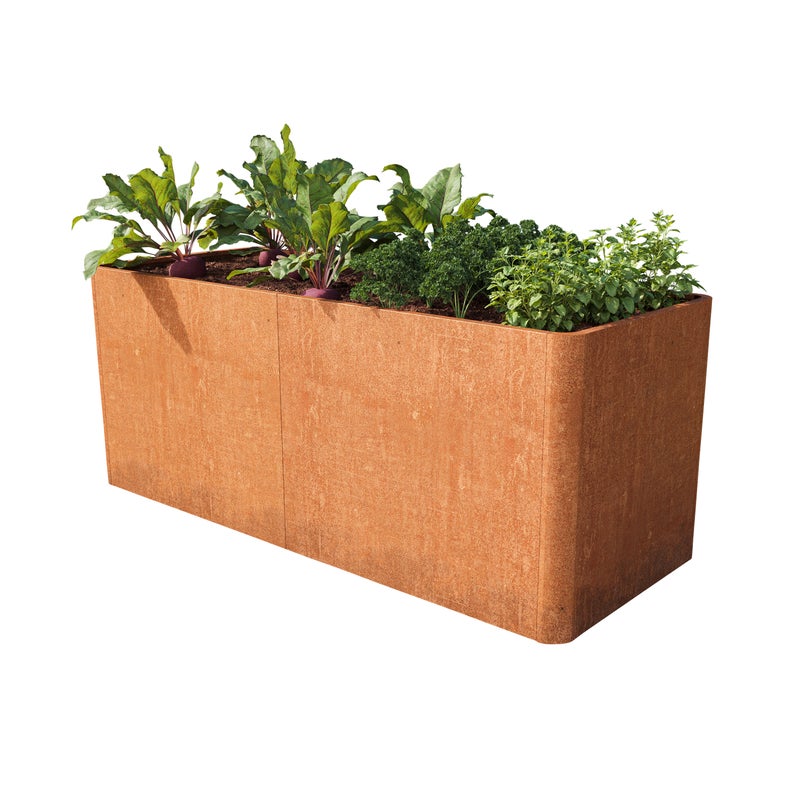 200 x 80 x 60 cm Grządka podwyższona, stal corten, optyka rdzy