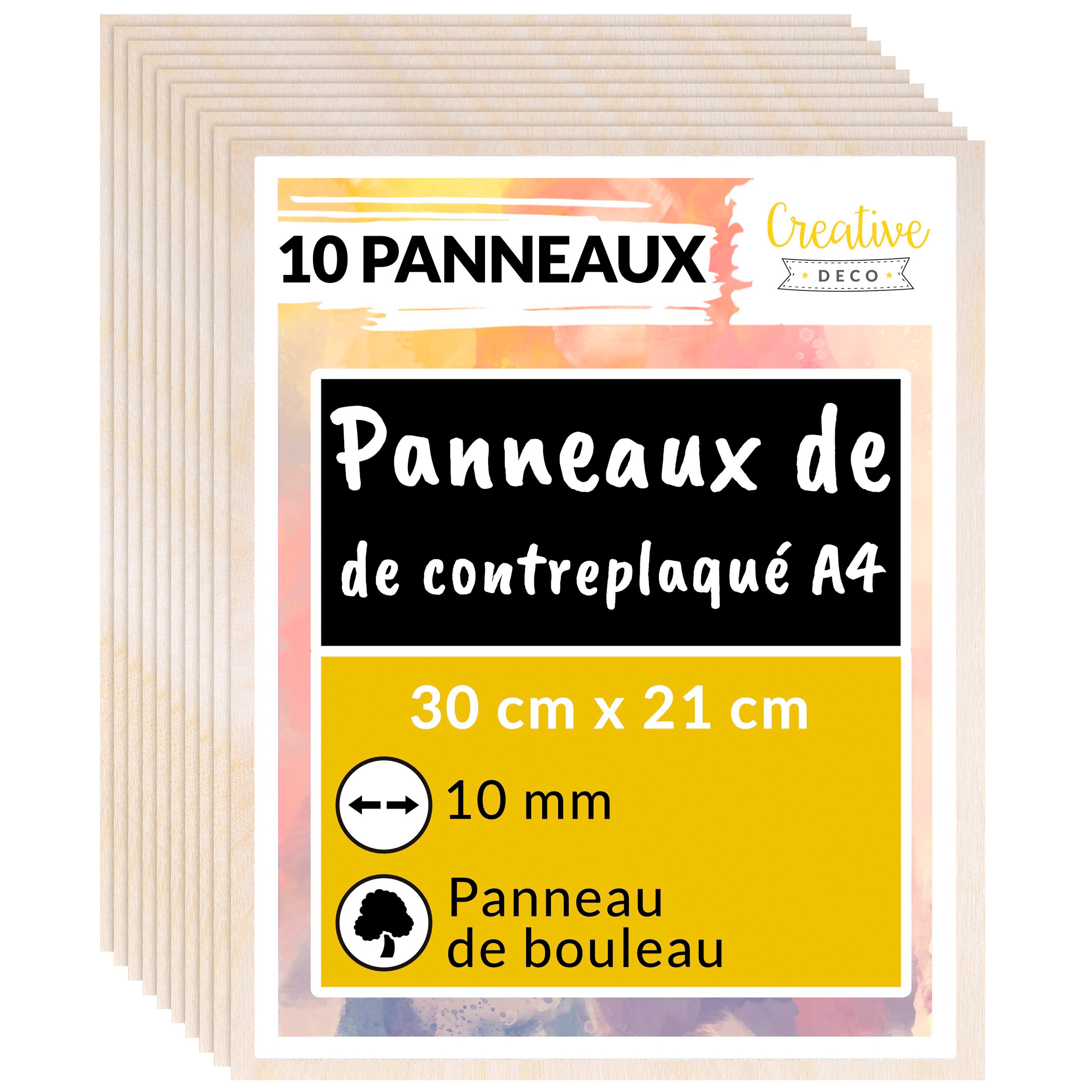 KALUROIL 10 planches de contreplaqué de pour la pyrogravure Bois brut de qualité supérieure pour