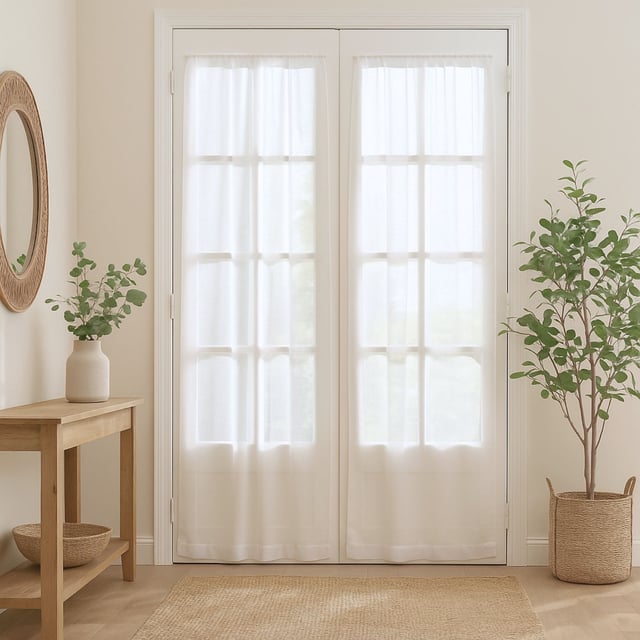 Paire de Voilages Petite Fleur 60x90cm Blanc