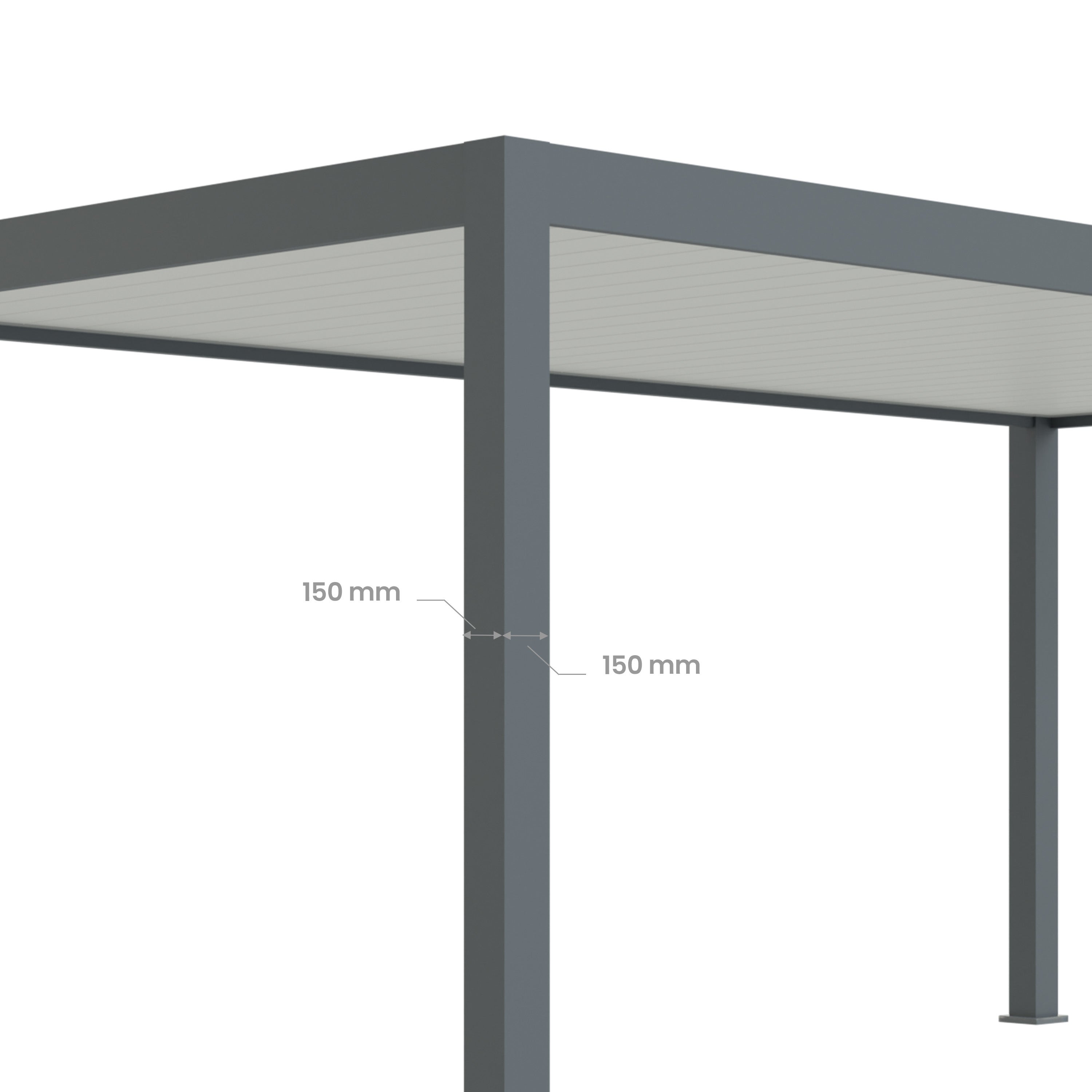 Carport Aluminium 330 x 563 cm PRESTON - 18 m2 - Hauteur : 255 - 1 Voiture - Abri Voiture Autoportant - Sans Déclaration Travaux - 9