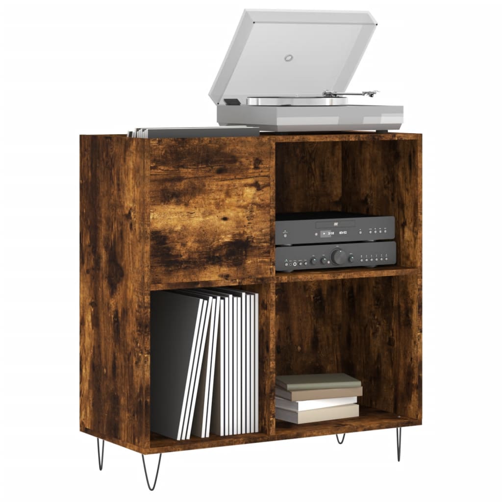 Armário de discos em contraplacado de carvalho fumado 84,5x38x89 cm – ComfortXL - 3
