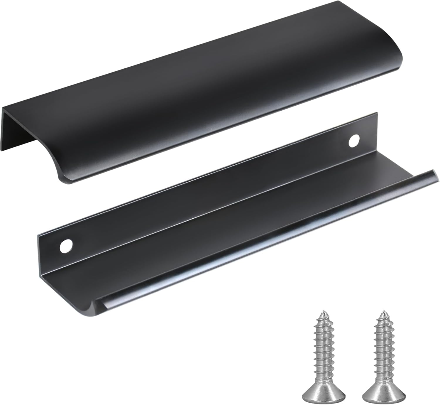 2 sztuki czarnych uchwytów do szafek kuchennych ze stopu aluminium, otwór 256 mm, ze śrubami