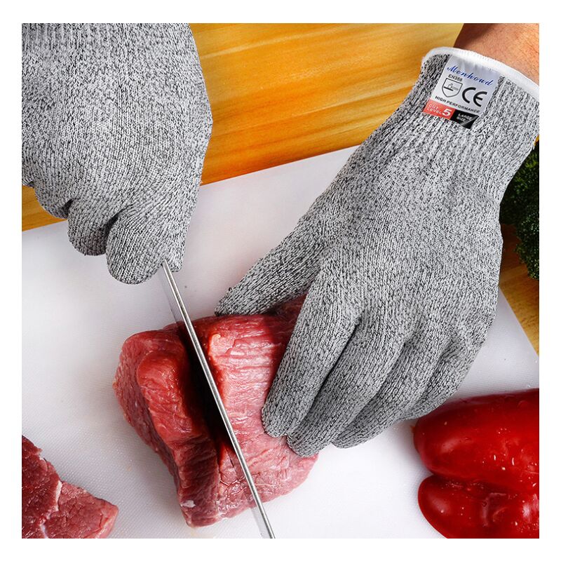 Une paire de gants résistant aux coupures grade 5, des gants de jardinage, des gants de travail, des gants de protection L --- 23cm - 58g (bord noir) - 5