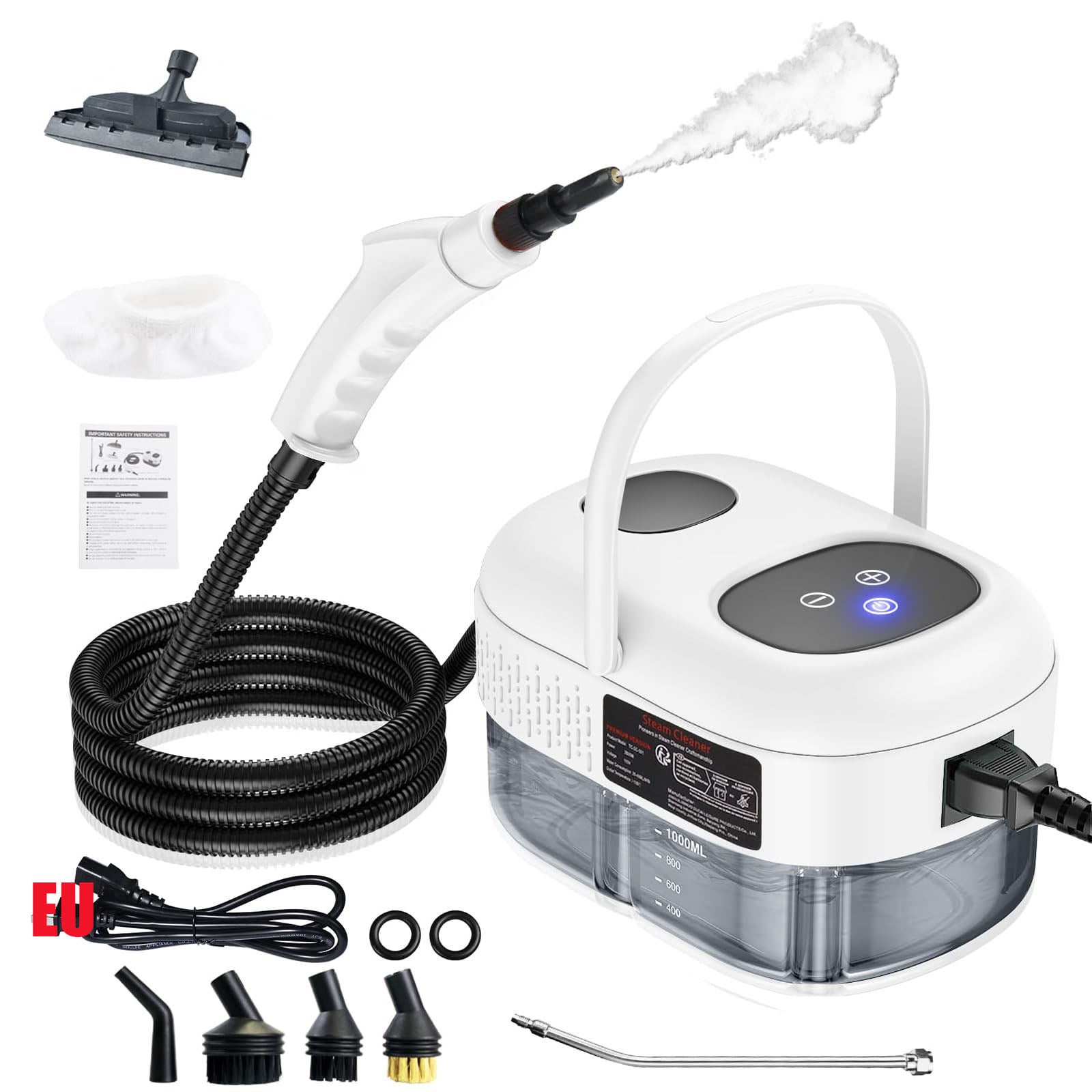 Do-Electr Nettoyeur Vapeur Avec Roulette, Chauffage En 10 Secondes