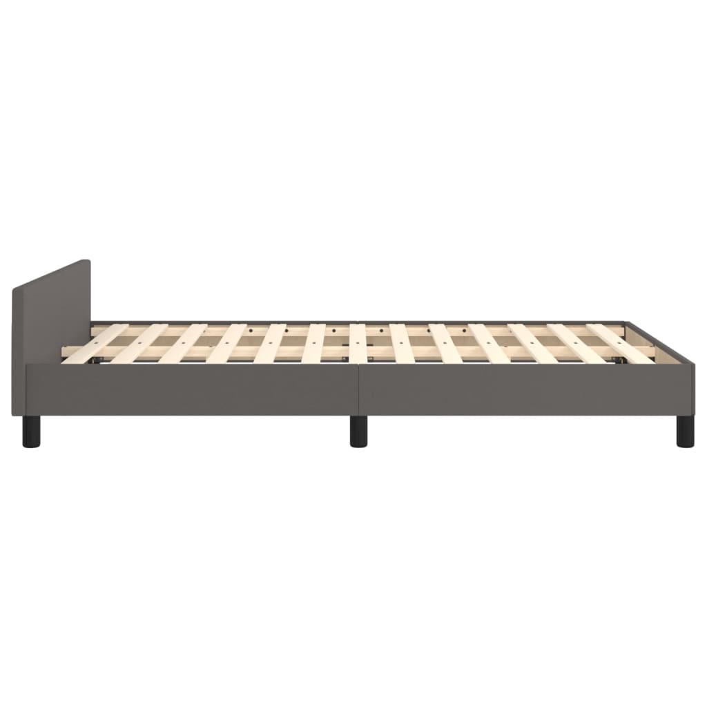 Cadre de lit sans matelas gris en similicuir, pour la chambre, 120 × 200 cm - 7