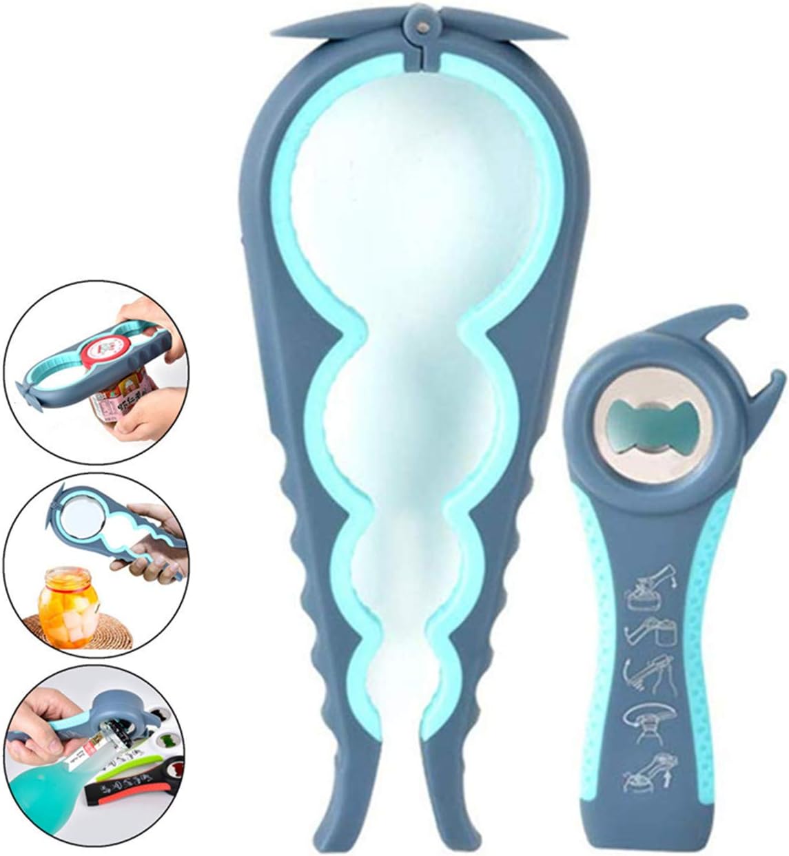 blu) Kit apribarattoli Easy Jar, apribarattoli multifunzione 5 in 1 e 4 in 1, semplice da usare per bambini, anziani e persone affette da artrite. | Leroy Merlin