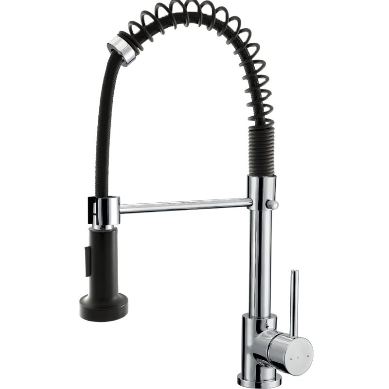 Plimo bateria zlewozmywakowa z ruchomą słuchawką prysznicową chromowana czarna