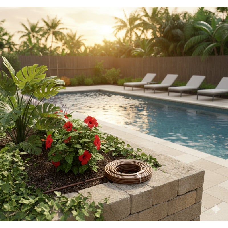 Tuyau d'arrosage goutte à goutte 16mm à 33 cm marron, 25 mètres, Suinga - 7