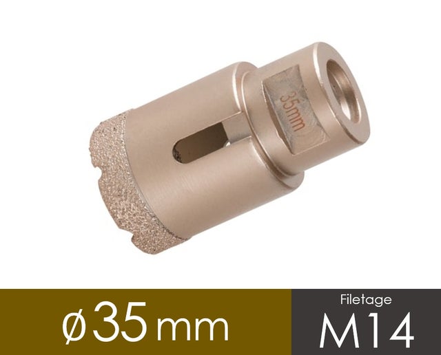 Trépan diamanté 35mm pour meuleuse avec filetage M14 - Usage professionnel
