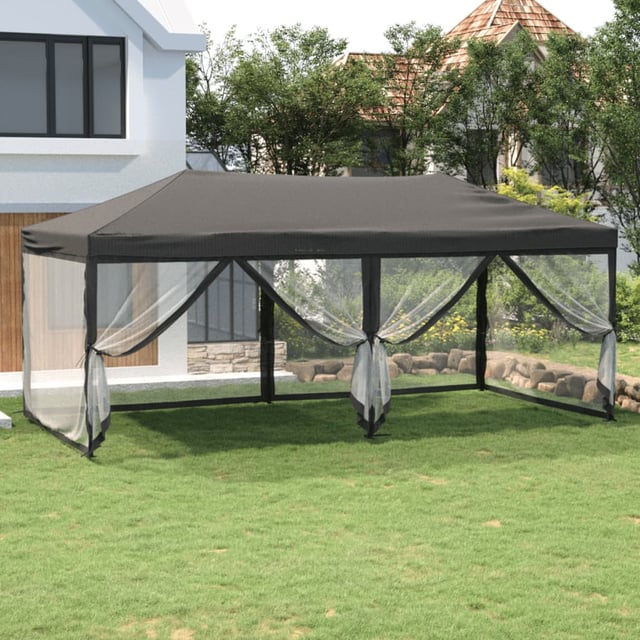 Tenda reception pieghevole con pareti Antracite 3x6 m