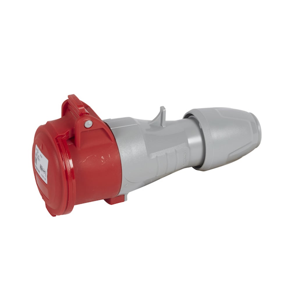 prise droite femelle 16 ampères 3p+t ip44 rouge - legrand 555108 - 2
