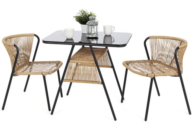 Meble balkonowe technorattanowe Fiuggi Black / Beige