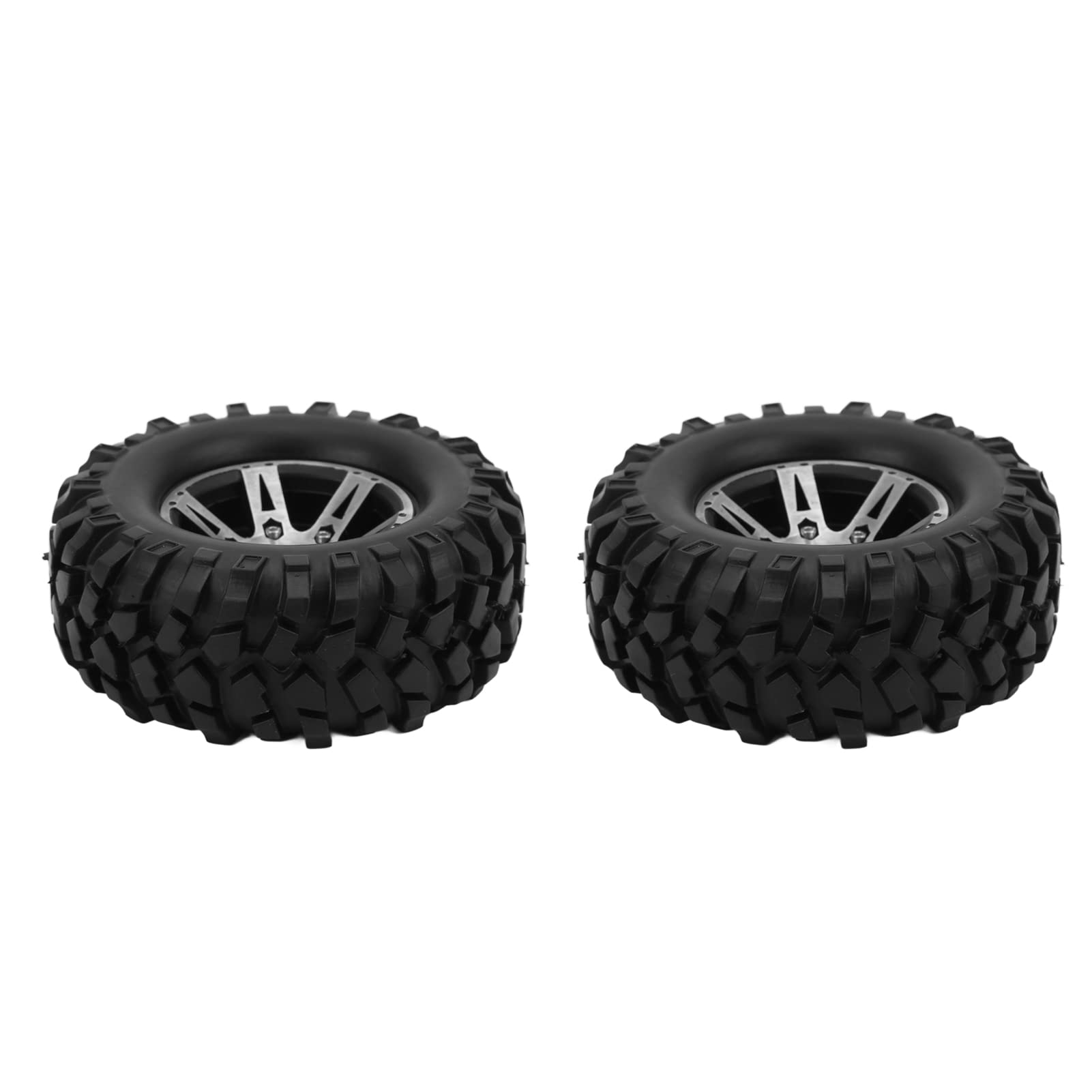 Lot De 2 Pneus En Caoutchouc De 1,9 Pouces 96 Mm Avec Jantes En Alliage Pour Voiture Sur Chenilles Axial Scx10 1 10 Rc Noir 94420833