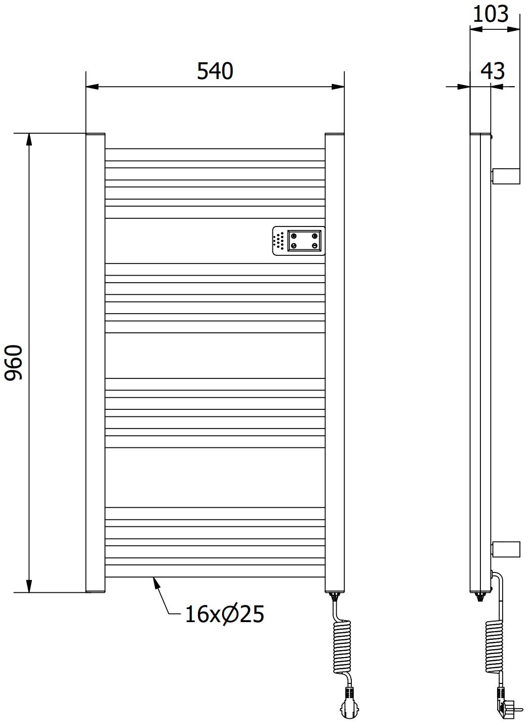 Mexen Aran calorifer electric 960 x 500 mm, 500 W, alb - W306-0960-540 ...