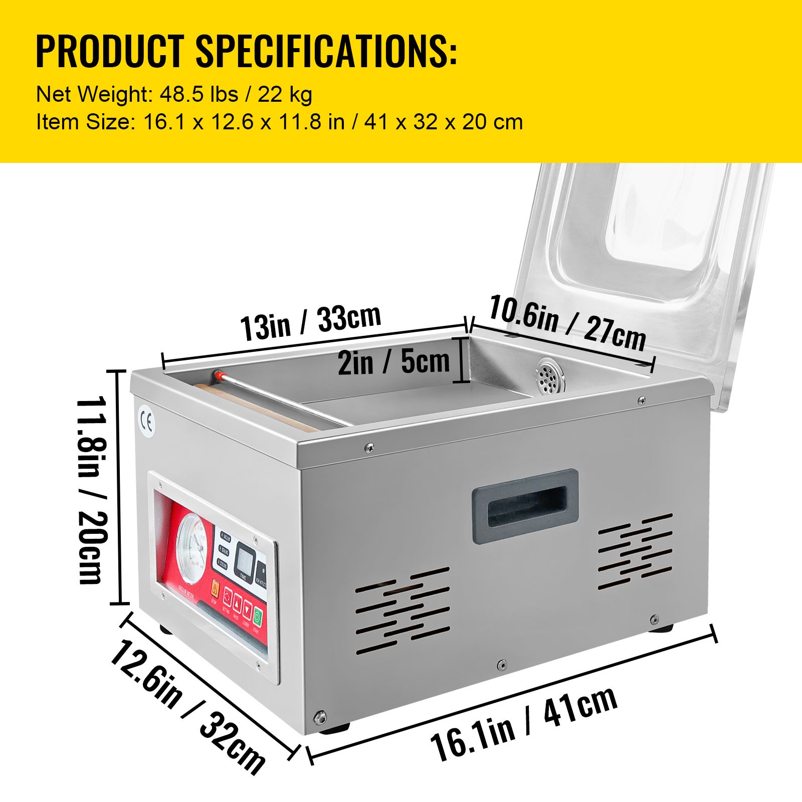 Machine à emballer sous vide 260W,SucceBuy pour aliments humides,viandes,marinades,compacte,10.2