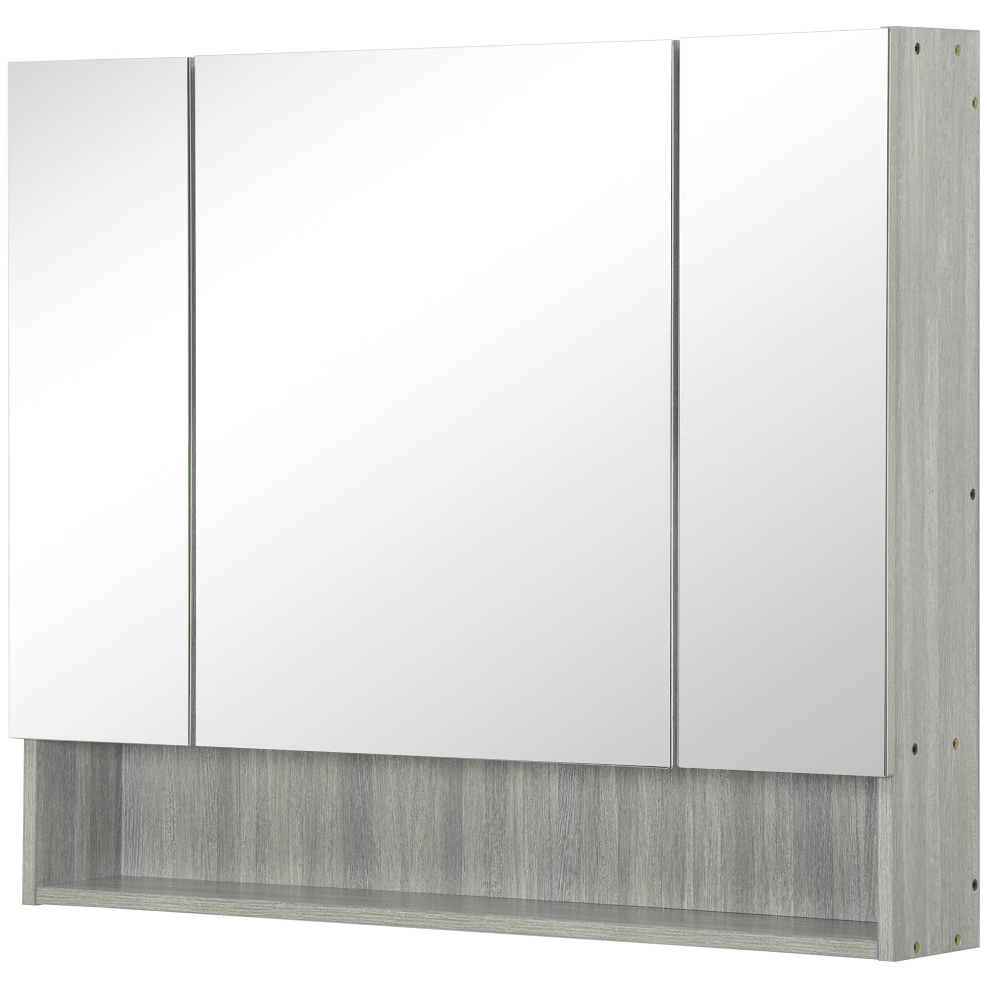 HOMCOM meuble de salle de bain avec miroir avec porte réglable et étagère 57x14,2x49,2 cm  1503