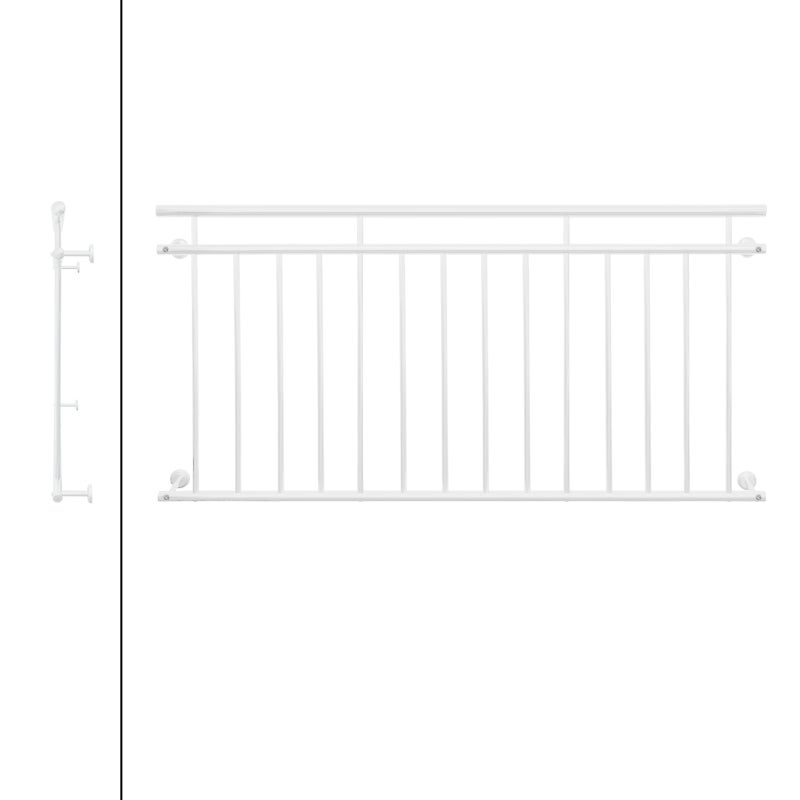 Balustrade De Balcon Français En Acier Enduit De Poudre 184x90cm Blanc - 2