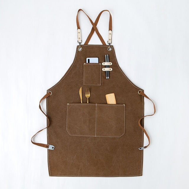 Grembiule da cowboy alta qualità con tasche grembiule lavoro multifunzionale tela cerata impermeabile per pittori giardinieri parrucchieri per donne