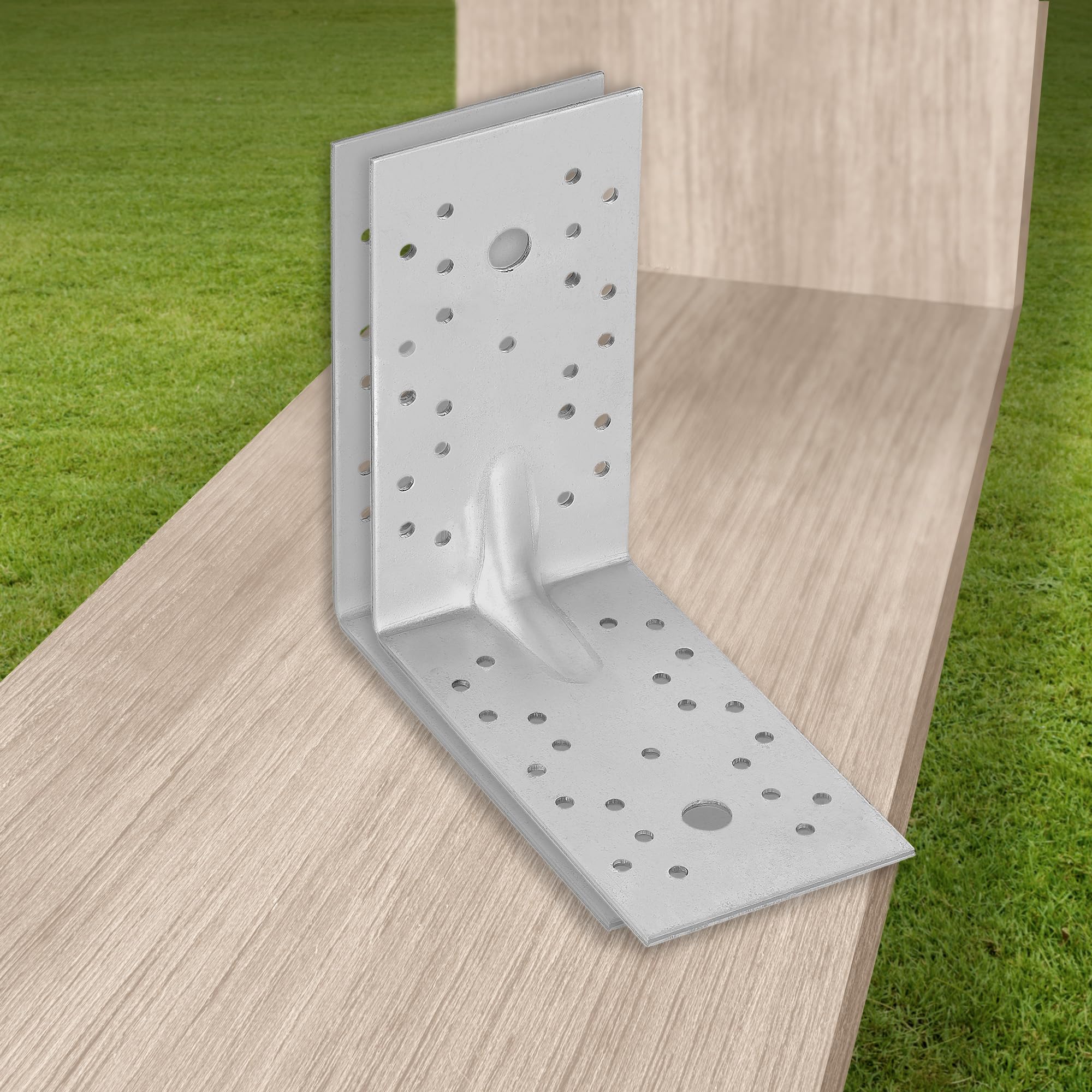 12 szt. Kątownik Ciesielski - Łącznik Budowlany - 150 x 150 x 80 mm - Stal ocynkowana - z Przetłoczeniem - Nierdzewny KOTARBAU - 9