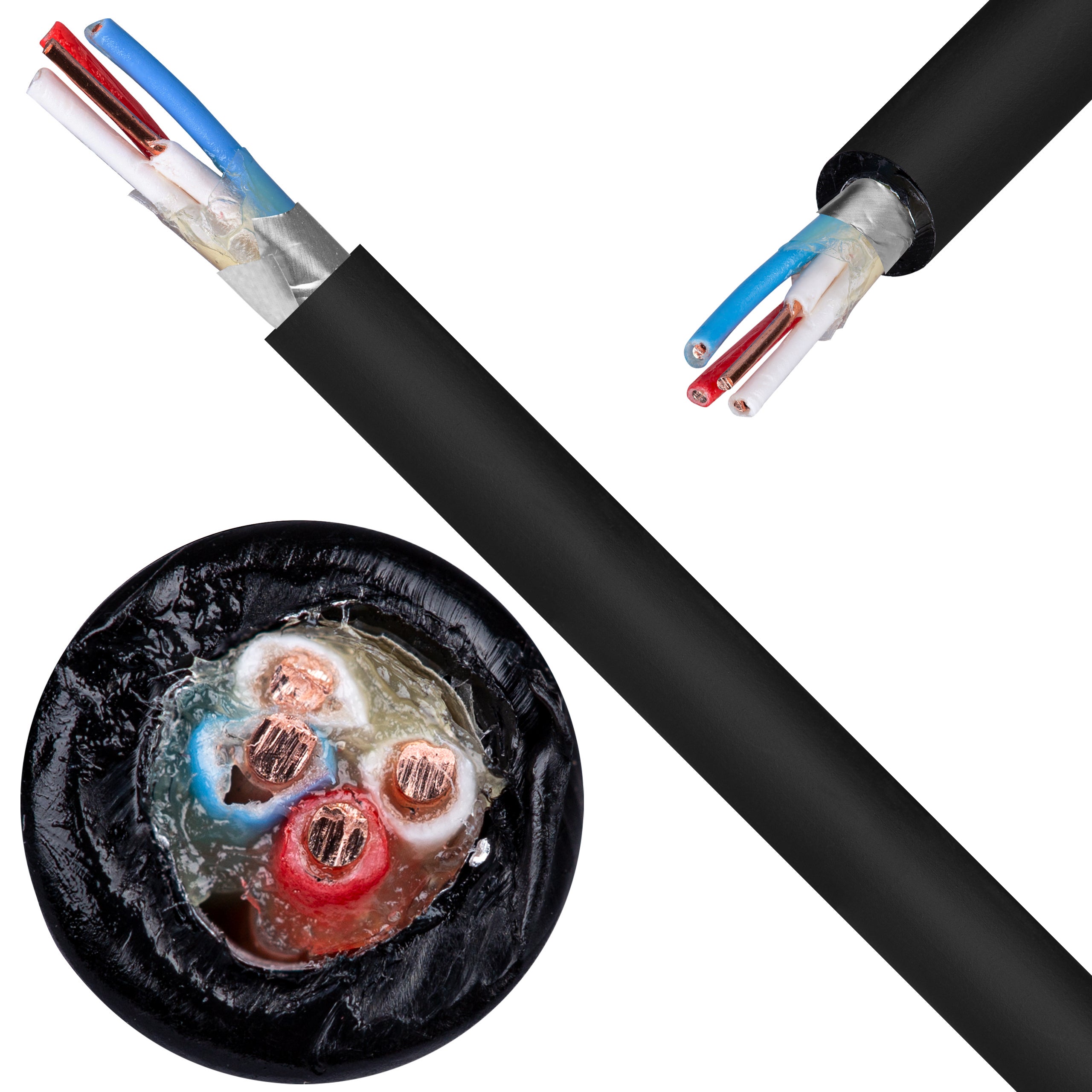 Kabel telekomunikacyjny miejscowy XzTKMXpw 2x2x0,5mm czarny parowany ziemny żelowany drut Bitner 25m