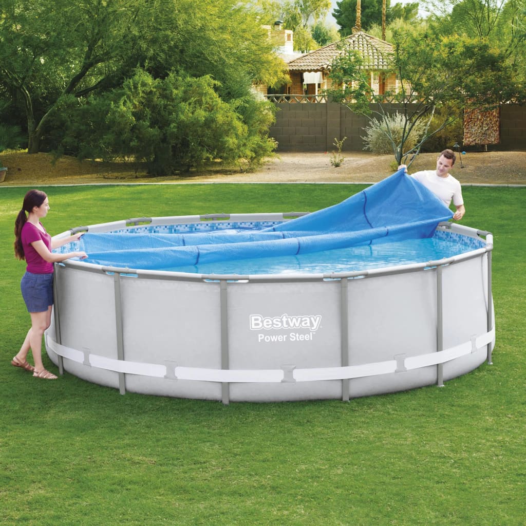 Couverture Solaire Ronde Pour Piscine - 1.8m à 4.5m, Bâche Thermique Anti-Évaporation
