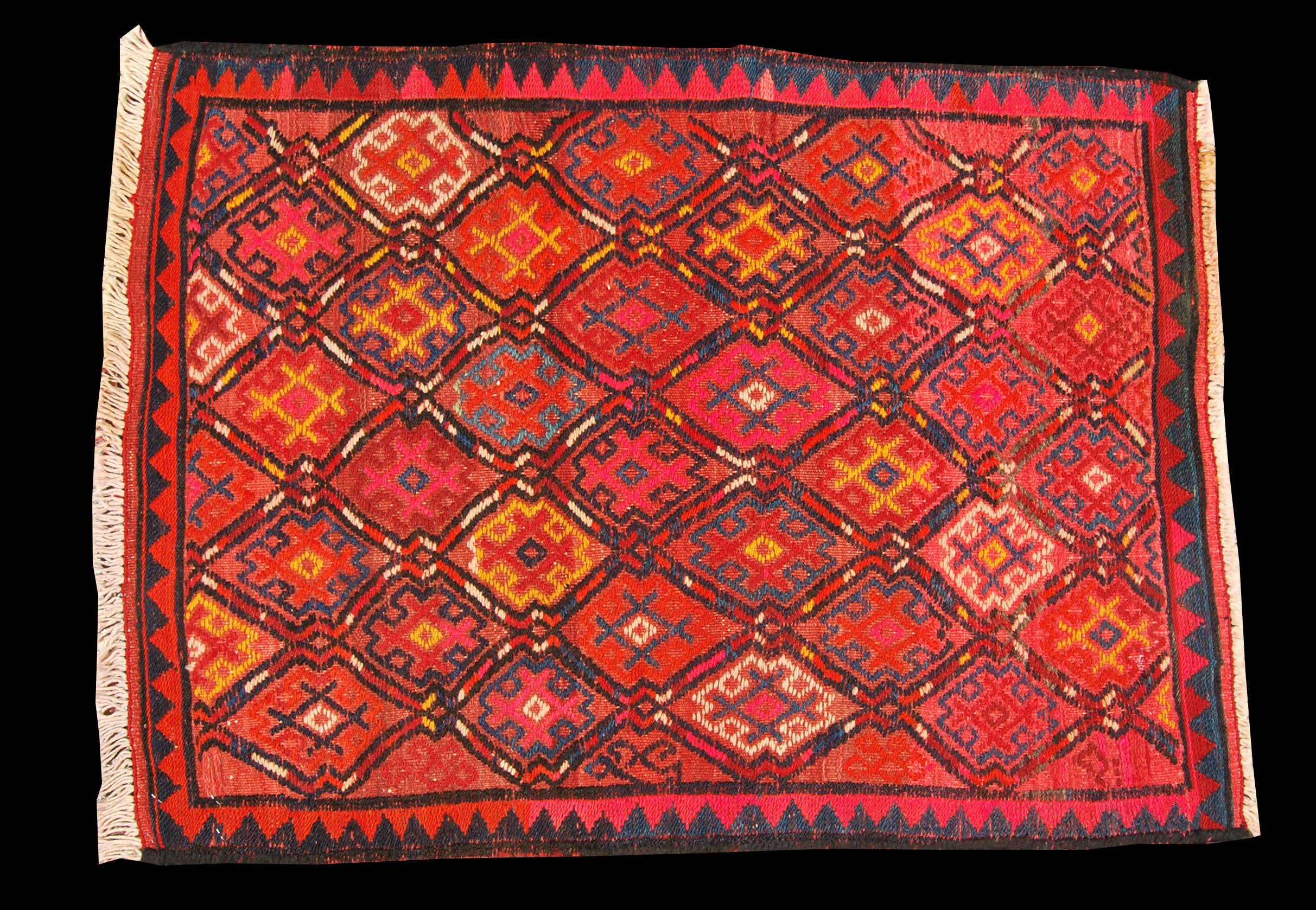 Oryginalny ręcznie tkany kilim/dywan z certyfikatem autentyczności 87x63 cm GALLERIAFARAH1970