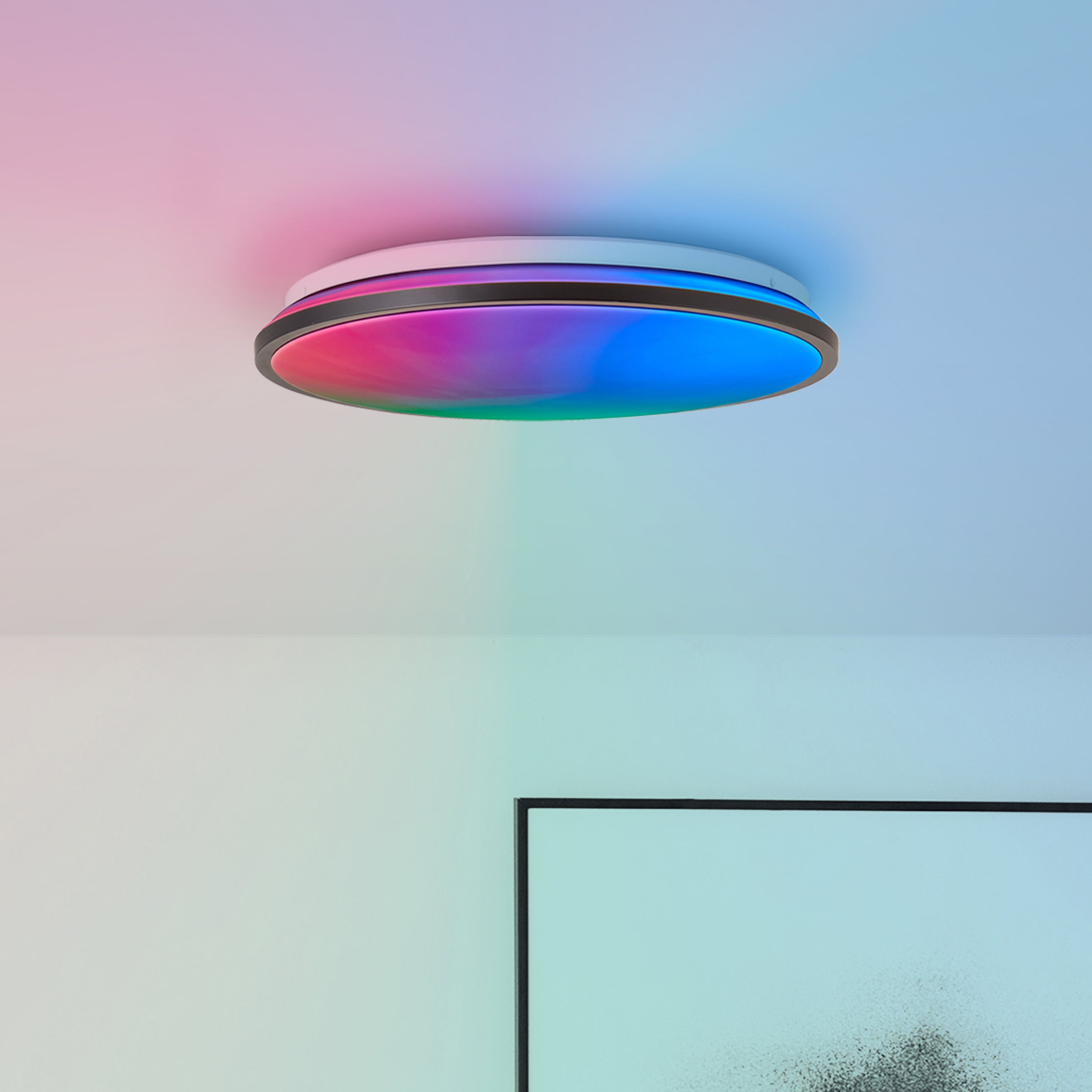 Heida Brilliant LED lampa sufitowa 39cm czarna, metal/plastik, 1x LED 24W zintegrowany, (strumień świetlny: 2500lm, barwa światła: 3000-6500K) - 8