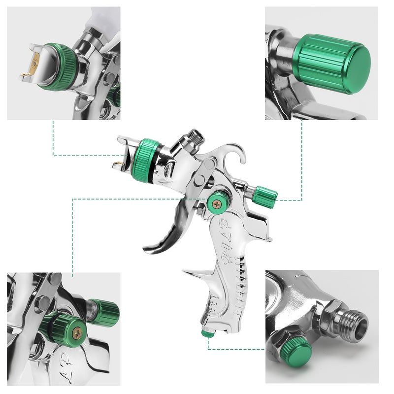 Pistola SET 1,4 + 1,7 + 2 mm Pistola HVLP Pistola, bico: 1,4 + 1,7 + 2 mm - 4
