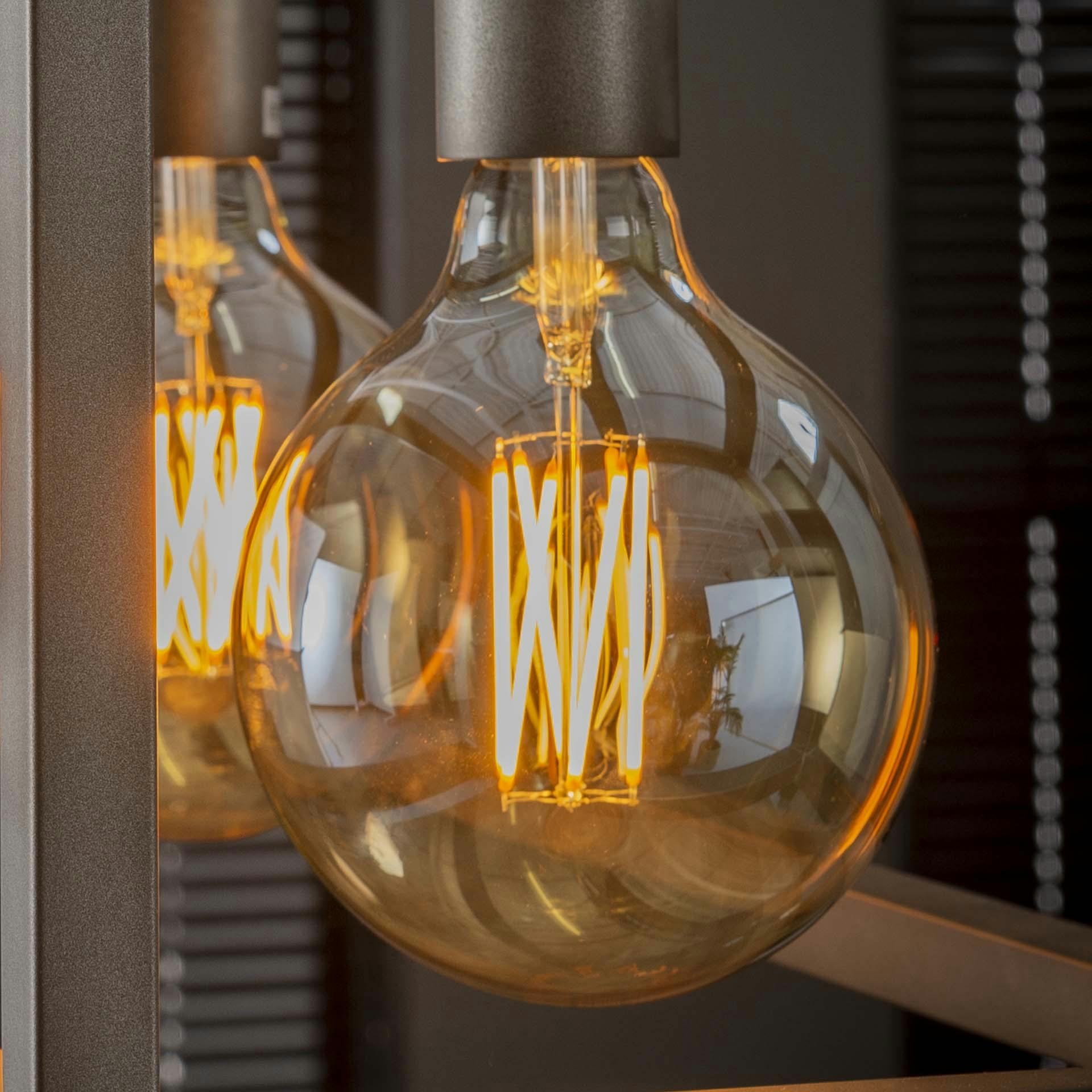 Ampoule globe 12,5 cm ambré LED filament lumière chaude (E27) | Leroy ...