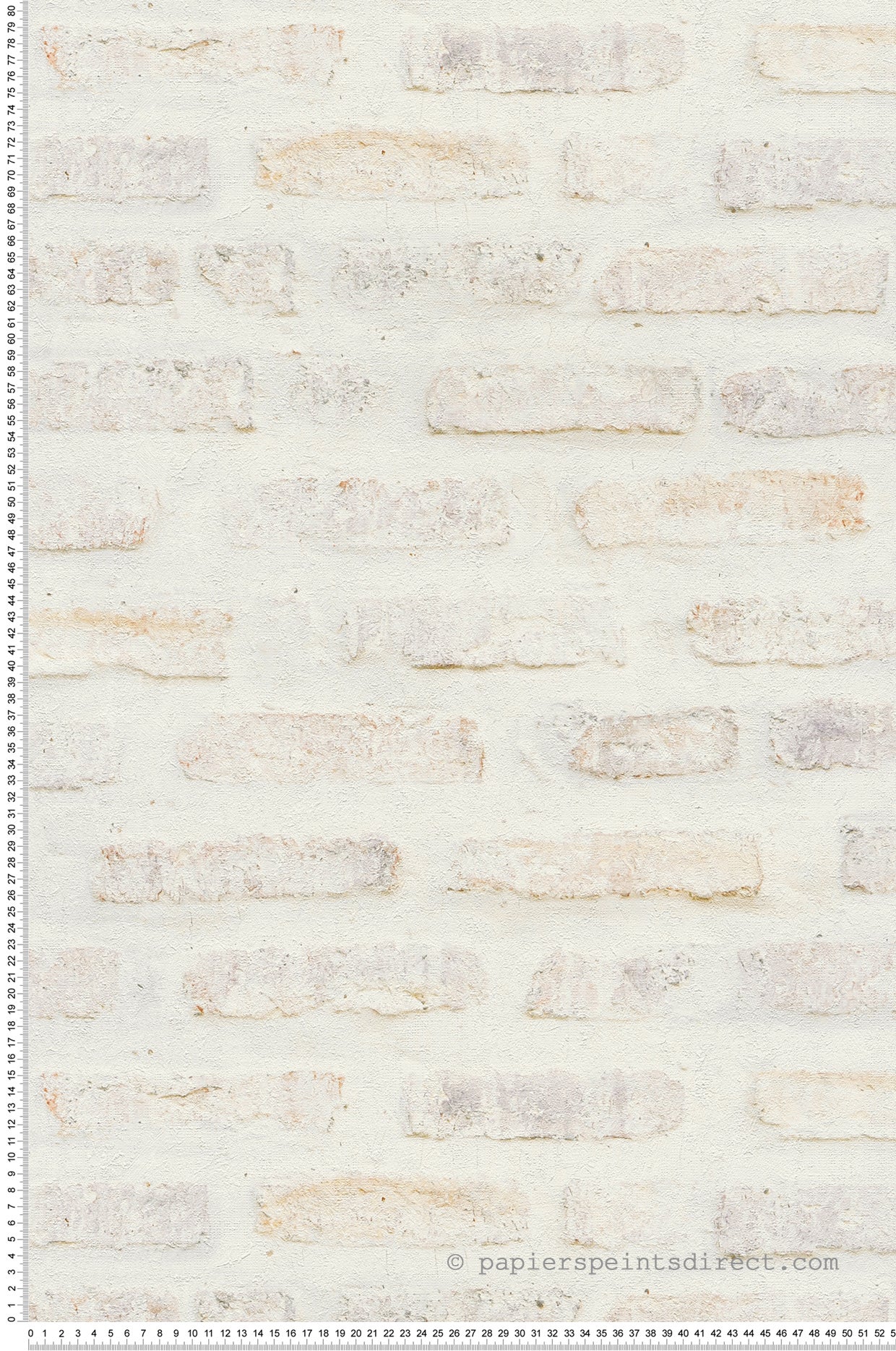 Tapeta ceglana ściana kremowymIbiałym - 53 cm x 10.05 m - LIVINGWALLS