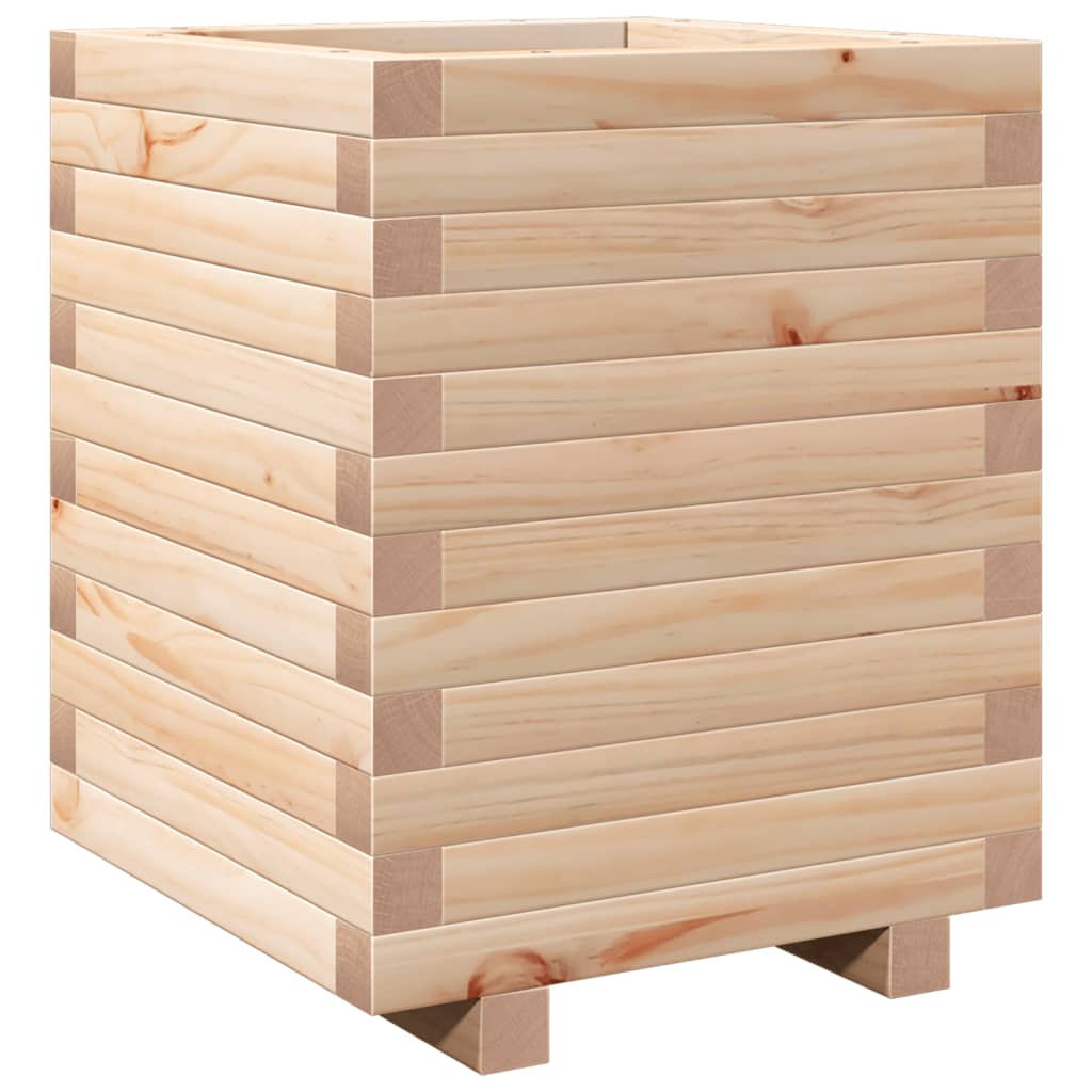 Jardinière bac lit surélevé plantes fleurs terrasse jardin 40 x 40 x 49,5 cm bois de pin massif marron 02_0037566 - 4