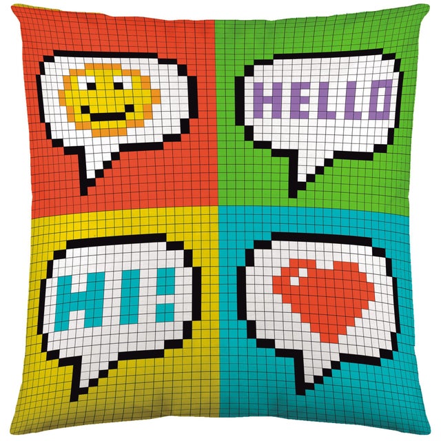 Coussin avec garnissage 40x40cm en coton multicolore
