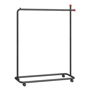 Appendiabiti Con Ruote E Mensola, In Metallo Nero – Resistente, Capacità 204 Kg, Regolabile In Larghezza 109-160 Cm - 3