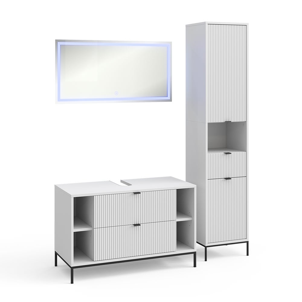 Vicco Zestaw mebli łazienkowych Eliza, Biały, 3 części